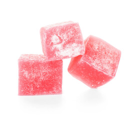 Turkish delight on white background