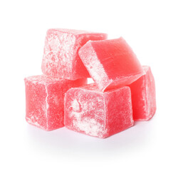 Turkish delight on white background