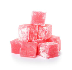 Turkish delight on white background