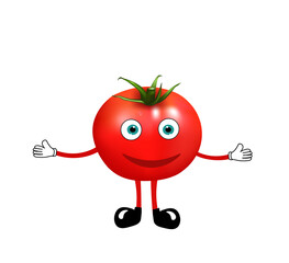 Happy tomato character cartoon. vector