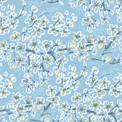 Spring sakura blossom seamless pattern © galyna_p