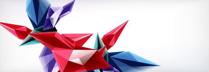 Fototapeta premium Vector 3d triangles and pyramids abstract background for business or technology presentations, internet posters or web brochure covers