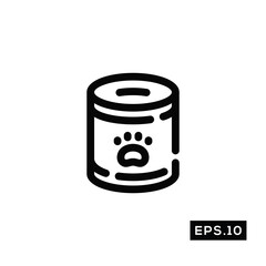 Pet Food line Icon. Pet Shop Icon or Logo sign Vector illustration