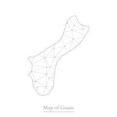 Vector map of Guam with trendy triangles design polygonal abstract. Vector illustration eps 10