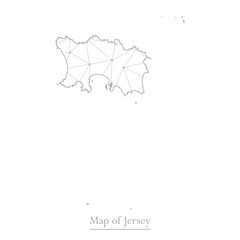 Vector map of Jersey with trendy triangles design polygonal abstract. Vector illustration eps 10