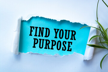 Text sign showing find your purpose