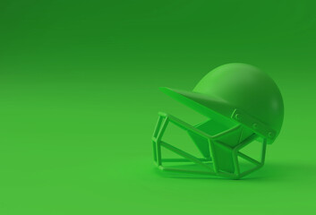 Realistic 3d  Render Cricket Helmet mockup isolated on Green Background