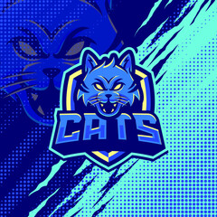 Cats mascot logo design illustration