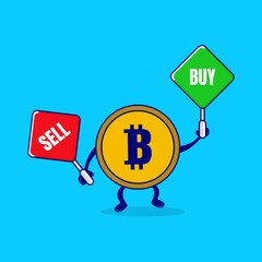Bitcoin flat icon. Vector design of blockchain technology,  cryptocurrency mining, finance, digital money market