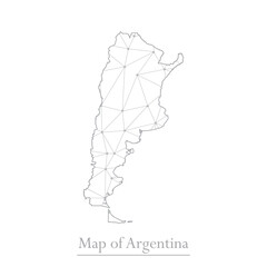 Vector map of Argentina with trendy triangles design polygonal abstract. Vector illustration eps 10