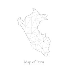 Vector map of Peru with trendy triangles design polygonal abstract. Vector illustration eps 10
