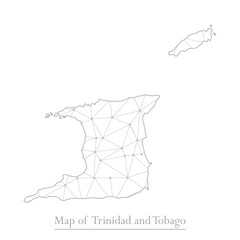 Vector map of Trinidad and Tobago with trendy triangles design polygonal abstract. Vector illustration eps 10