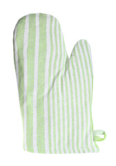 Oven glove for hot dishes isolated on white, top view