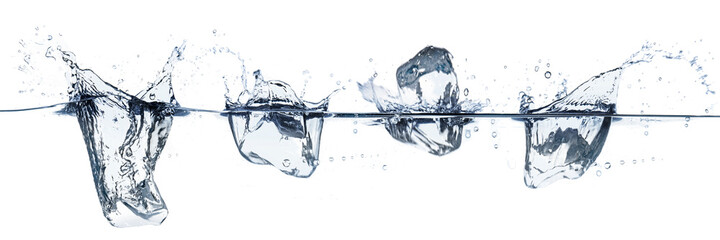 水中に落とした氷のしぶきのテクスチャー