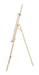 Wooden easel with canvas isolated on white