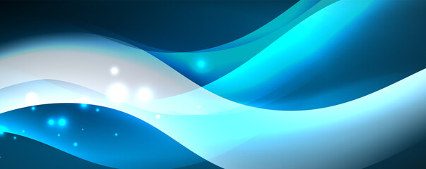 Shiny glowing neon wave, light lines abstract background. Magic energy and motion concept. Vector wallpaper template