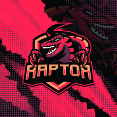 Raptor mascot logo design illustration