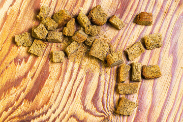 crispy rye crackers on a wooden table