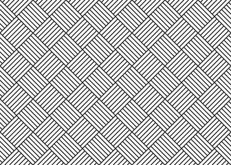 Patrón de rayas blancas y negras formando azulejos cuadrados alternados