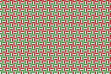 Patrón de rectángulos formados por ángulos rojos y verdes sobre fondo blanco