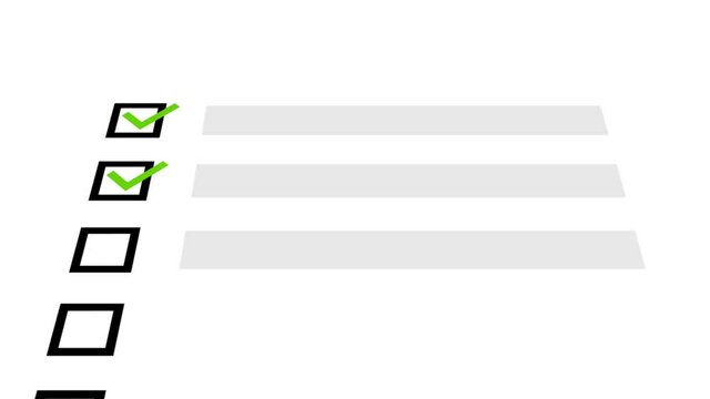 Animation of Checklist, to-do list