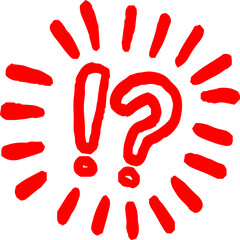 Red Hand-painted caution mark