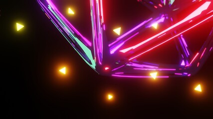 Obraz premium Abstract futuristic sci-fi neon and digital light background