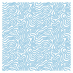 Seamless pattern of  blue mono ink waves.