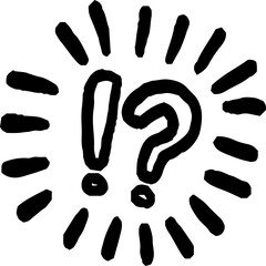 Black Hand-painted caution mark