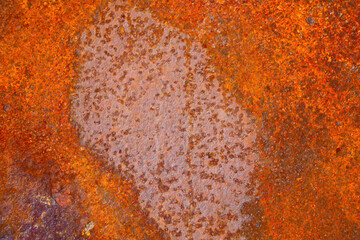 View of a beautiful rusty piece of metal, background, texture.