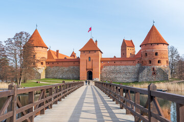 Fototapeta na wymiar Medieval castle of Trakai, Vilnius, Lithuania, Eastern Europe, located between beautiful lakes and nature
