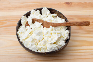 cottage cheese in a bowl