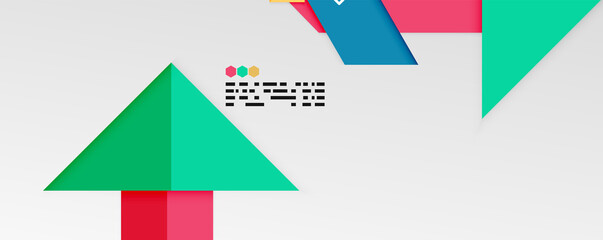 Shiny color triangles and geometric shapes vector abstract background