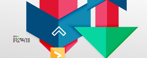 Shiny color triangles and geometric shapes vector abstract background