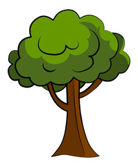 Cartoon tree isolated