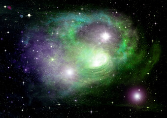 galaxy in a free space. 3D rendering