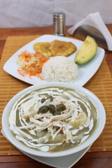 Ajiaco soup with chicken