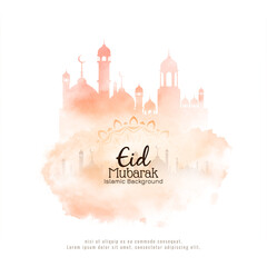 Eid mubarak festival islamic soft watercolor background design