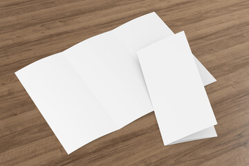 trifold brochure mock up view - 3d rendering