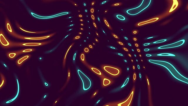 4K Seamless loop Bright modern abstract retro background with multicolored simple moving geometric shapes . Seamless loop