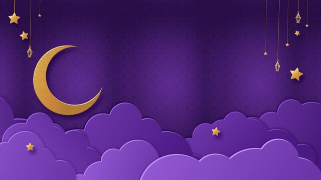 4K seamless looping EID MUBARAK celebration background 