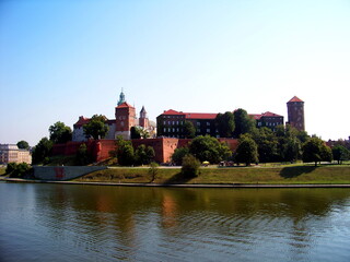 Fototapeta na wymiar View on the Wawel Castle from the Vistula river