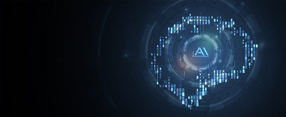 Abstract human brain. Artificial intelligence technology. Science background