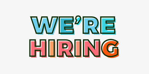 We Are Hiring Isolated Advertising Vector