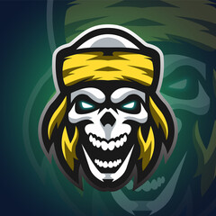 Skull Head Logo Mascot Vector Illustration