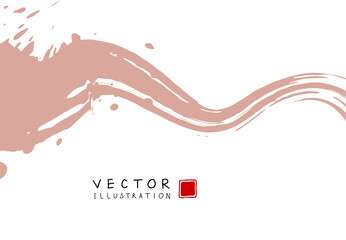 Abstract ink background. Chinese calligraphy art style, brown paint stroke texture on white paper.