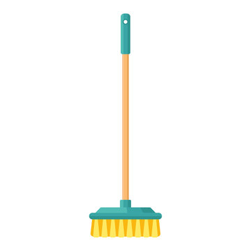 Cartoon vector illustration housework equipment tool broomstick