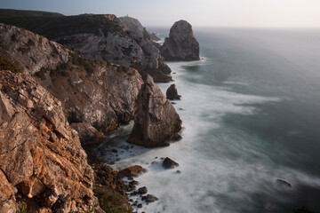 A view on Praia da Ursa during sunset