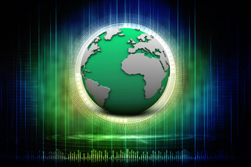Fototapeta na wymiar green earth globe on black background