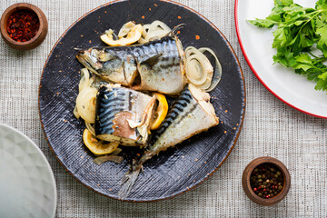 Delicious steamed mackerel,braised fish